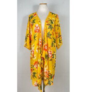 EMORY PARK Kimono Open Front Jacket NWT Yellow Spring Summer Fall Size Medium
